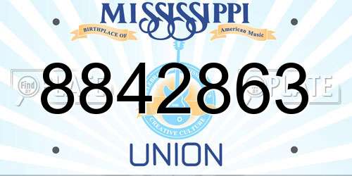 8842863 Mississippi License Plate