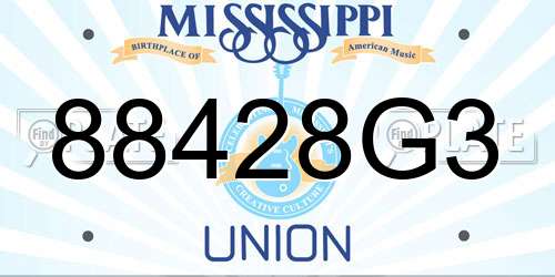 88428G3 Mississippi License Plate