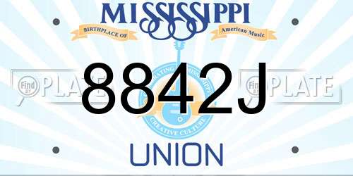 8842J Mississippi License Plate