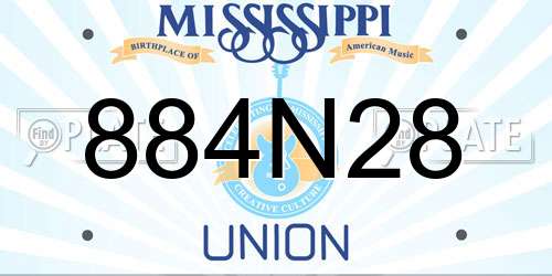 884N28 Mississippi License Plate