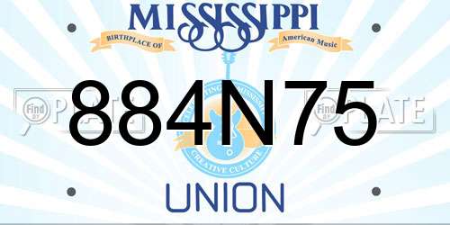 884N75 Mississippi License Plate