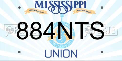884NTS Mississippi License Plate