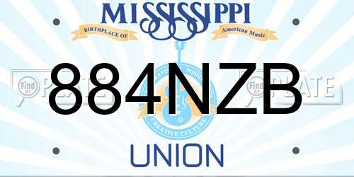 884NZB Mississippi License Plate
