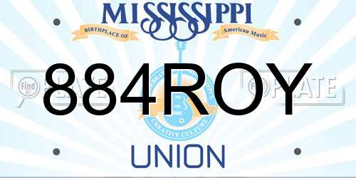 884ROY Mississippi License Plate