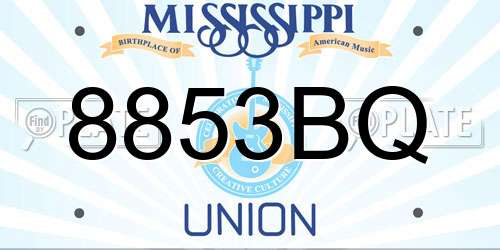 8853BQ Mississippi License Plate