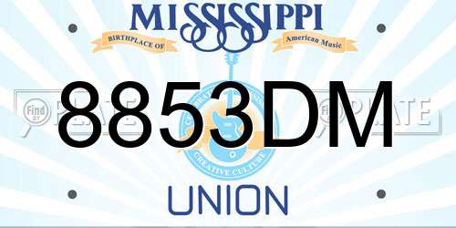 8853DM Mississippi License Plate