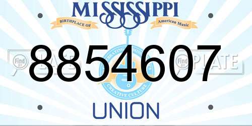 8854607 Mississippi License Plate