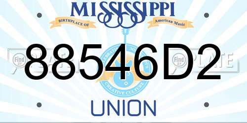 88546D2 Mississippi License Plate