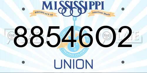88546O2 Mississippi License Plate