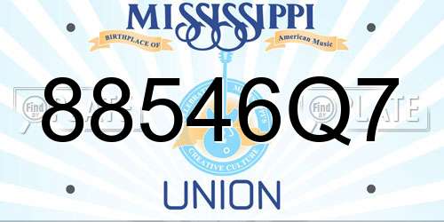 88546Q7 Mississippi License Plate