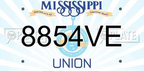 8854VE Mississippi License Plate