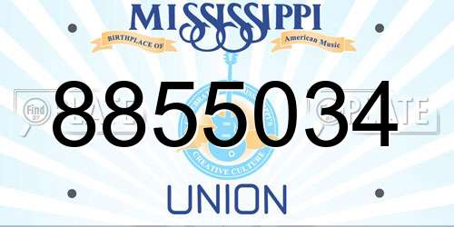 8855034 Mississippi License Plate