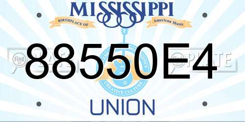 88550E4 Mississippi License Plate