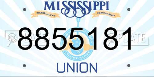 8855181 Mississippi License Plate