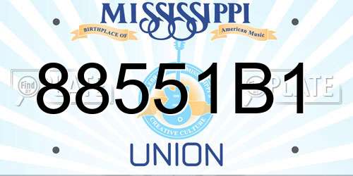 88551B1 Mississippi License Plate