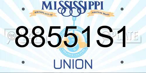 88551S1 Mississippi License Plate