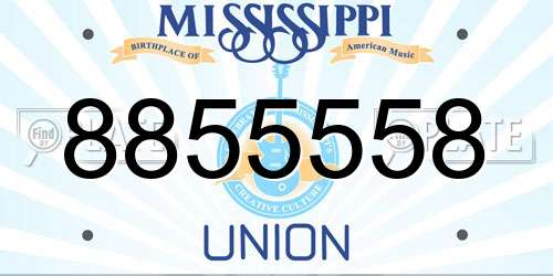 8855558 Mississippi License Plate