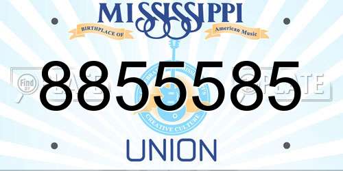 8855585 Mississippi License Plate