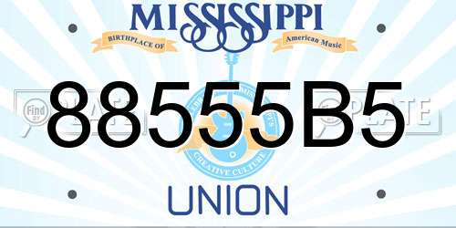 88555B5 Mississippi License Plate