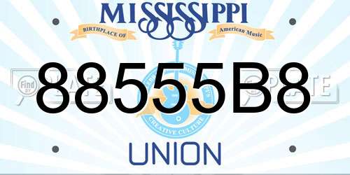 88555B8 Mississippi License Plate