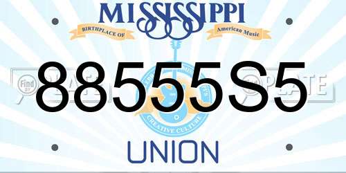 88555S5 Mississippi License Plate