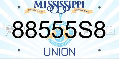 88555S8 Mississippi License Plate