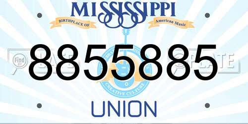 8855885 Mississippi License Plate