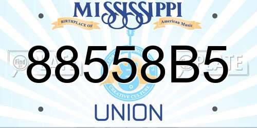 88558B5 Mississippi License Plate