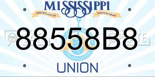 88558B8 Mississippi License Plate