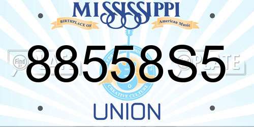88558S5 Mississippi License Plate