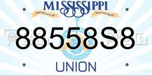88558S8 Mississippi License Plate