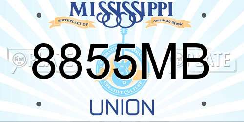 8855MB Mississippi License Plate