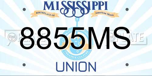 8855MS Mississippi License Plate
