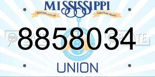 8858034 Mississippi License Plate