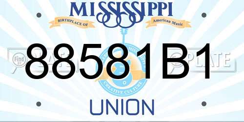 88581B1 Mississippi License Plate