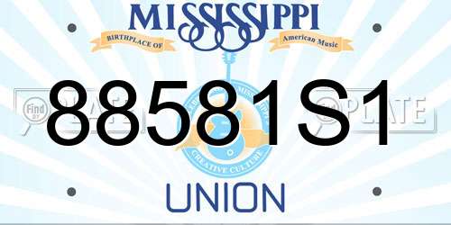 88581S1 Mississippi License Plate