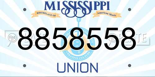 8858558 Mississippi License Plate