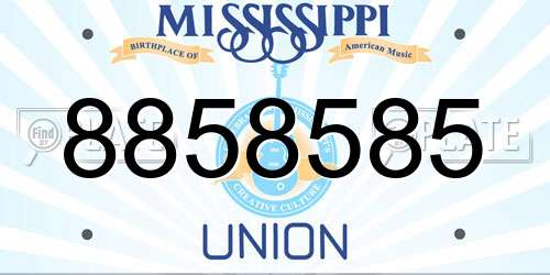 8858585 Mississippi License Plate