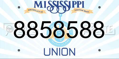 8858588 Mississippi License Plate