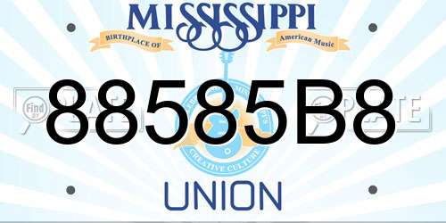 88585B8 Mississippi License Plate
