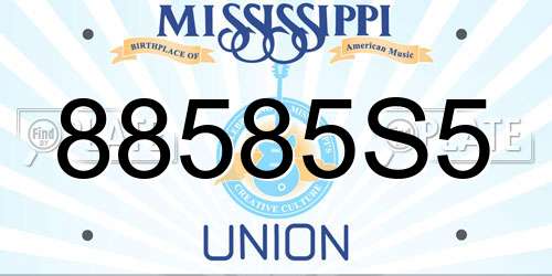 88585S5 Mississippi License Plate