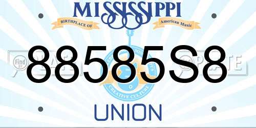 88585S8 Mississippi License Plate