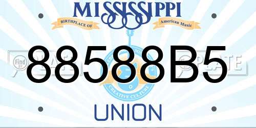 88588B5 Mississippi License Plate
