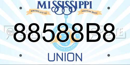 88588B8 Mississippi License Plate