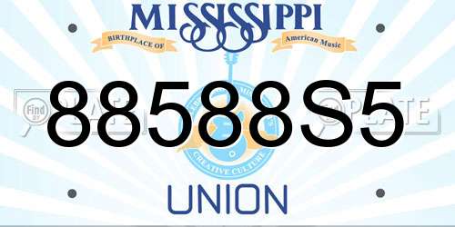 88588S5 Mississippi License Plate