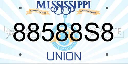 88588S8 Mississippi License Plate