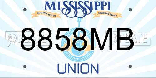 8858MB Mississippi License Plate