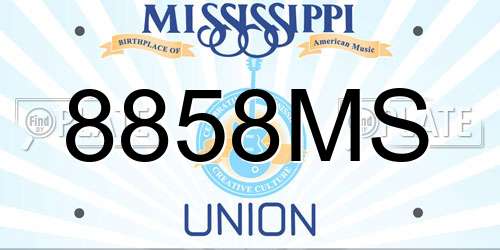 8858MS Mississippi License Plate