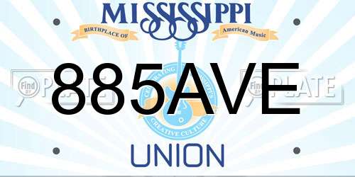 885AVE Mississippi License Plate