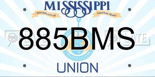885BMS Mississippi License Plate